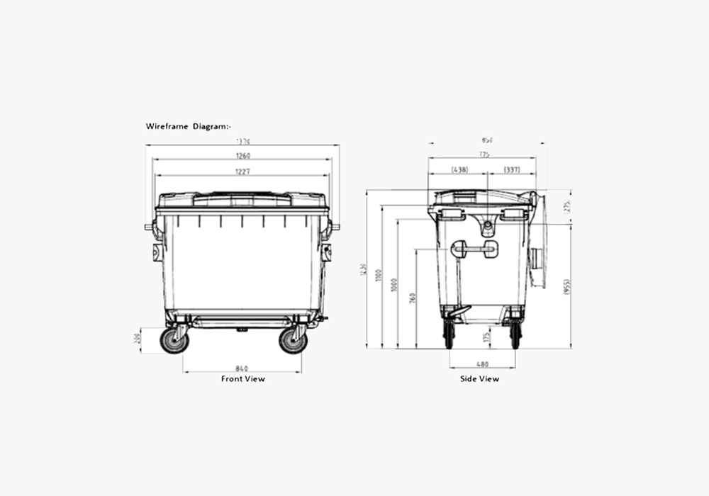Dustbin 660 Liter Plastic dustbins Garbage bins BDI Group